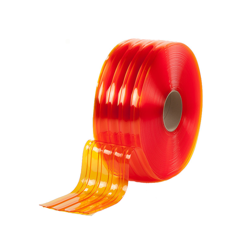 Ribbed anti-insect PVC for strip doors and curtain doors