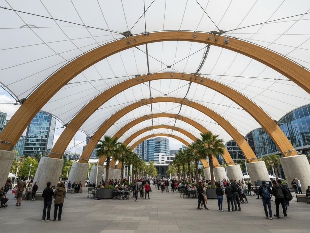 coatflex Large span shelter with cables or beams