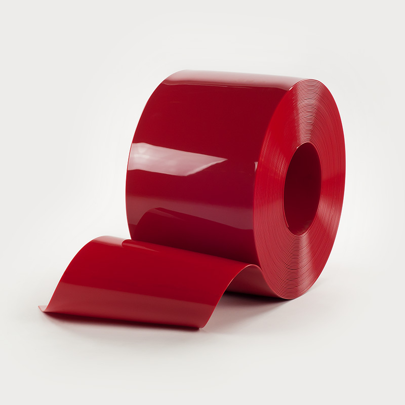 Red flexible PVC roll for strip doors and curtain doors