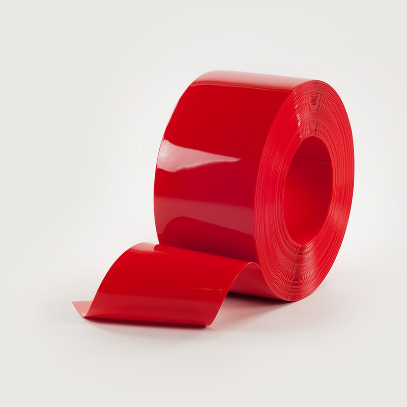 Red flexible PVC roll for strip doors and curtain doors