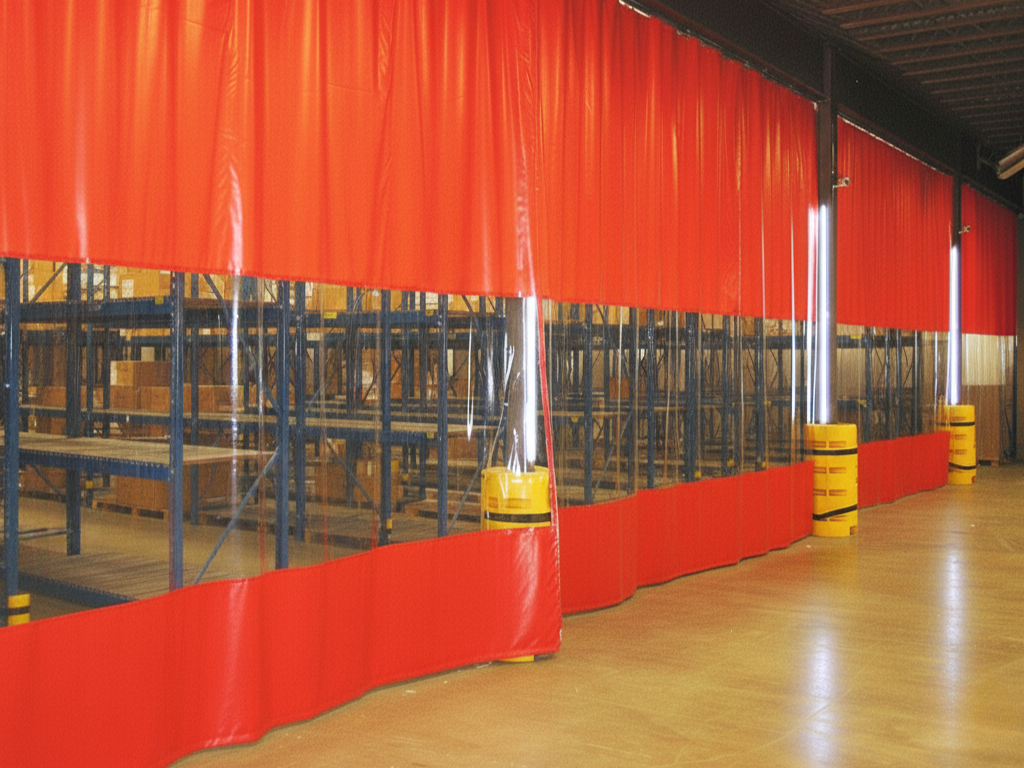 red coated pvc partition