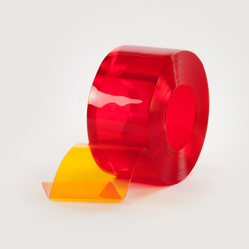 Orange colored flexible PVC roll for strip doors and curtain doors