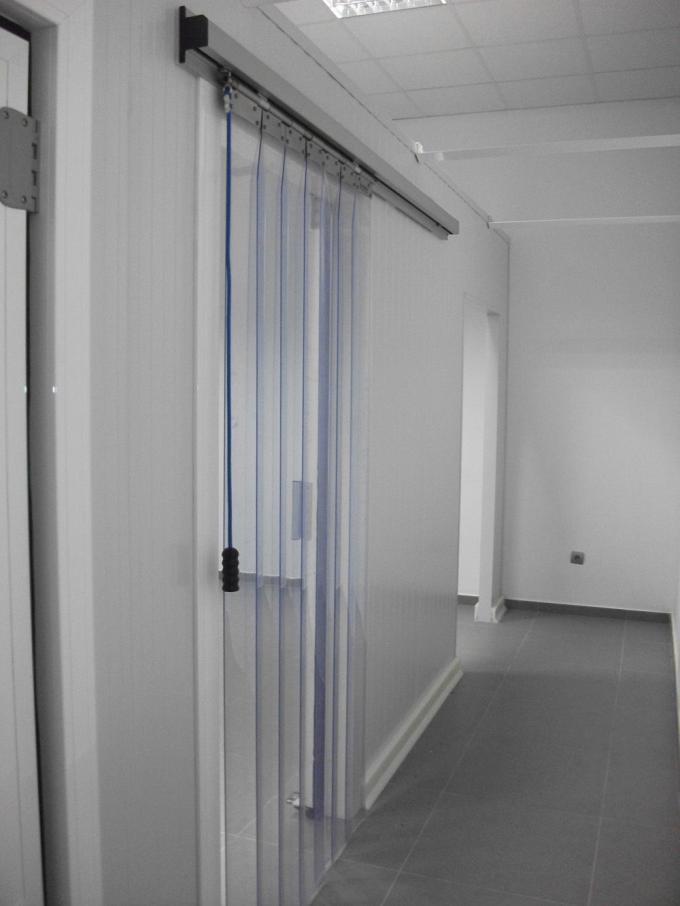 PVC strip sliding door in freezer