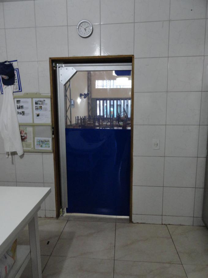 Antibacterial swing door in restaurant