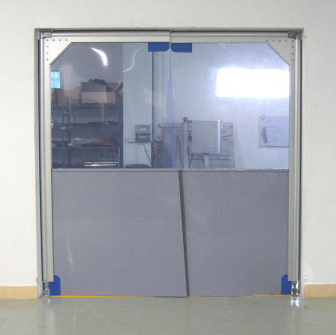 Industrial swing doors with flexible PVC