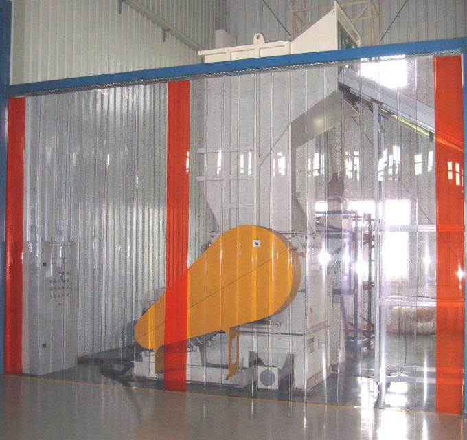 Industrial curtains or strip partitions with flexible PVC